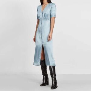 $350 The Kooples Paris Blue Viscose Maxi Dress‎ Size 1